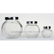 OEM/ODM Storage Glass Jar with Metal Lid for Candy Spice